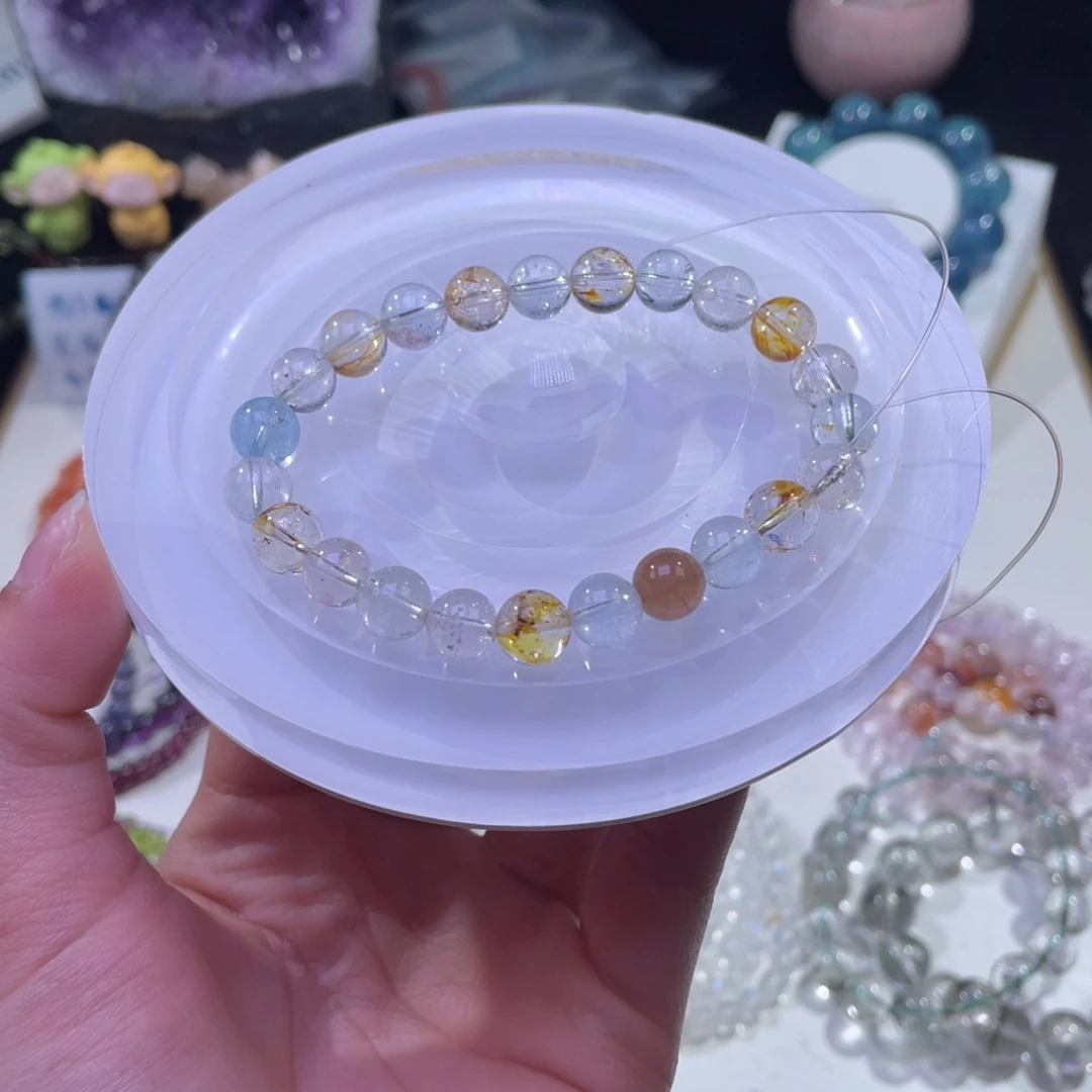 未镶嵌手链水晶糖果色彩托帕8mm