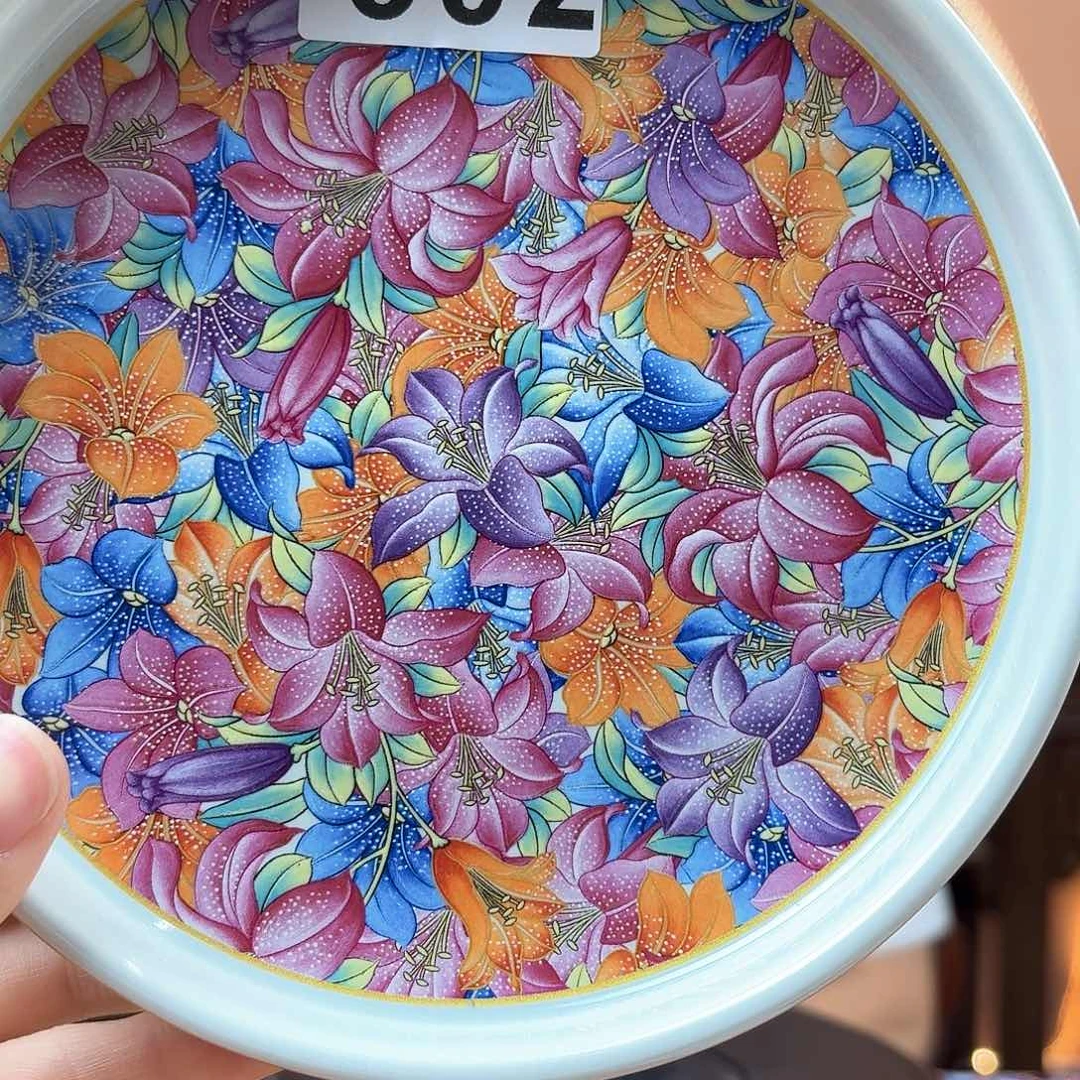 景德镇陶瓷手工雕刻壶承单只