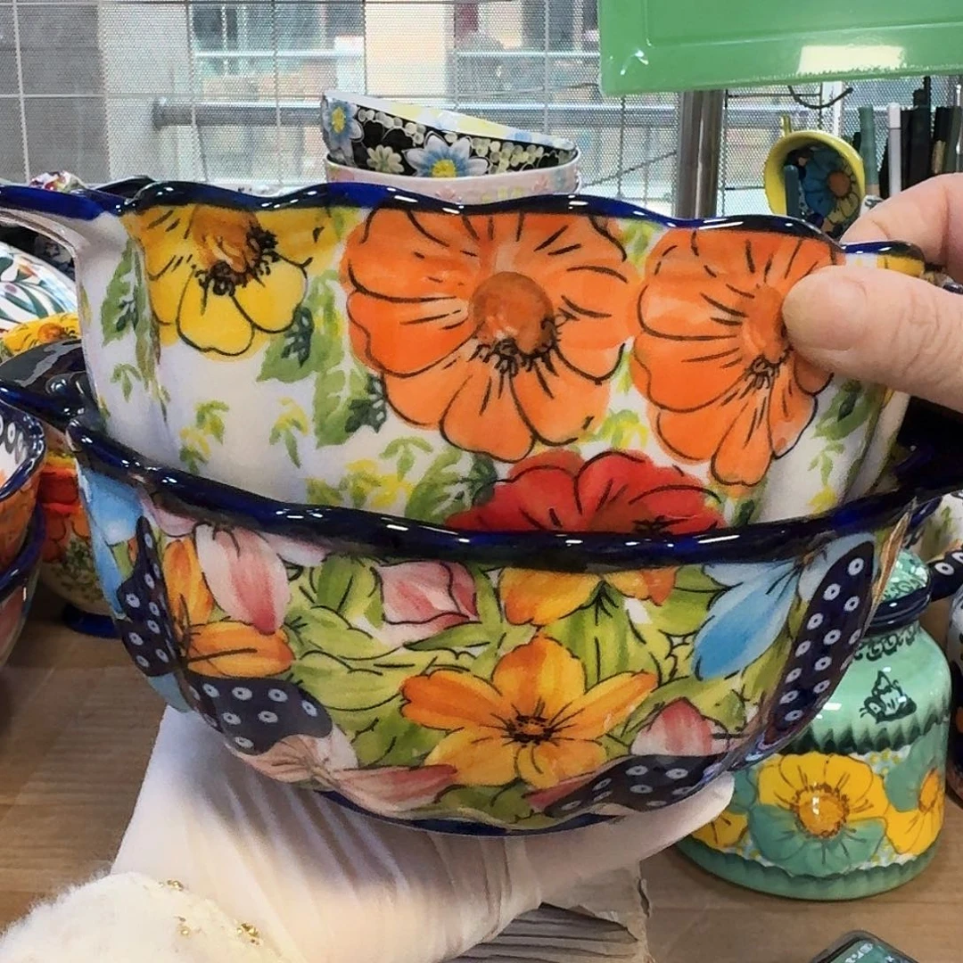 陶瓷8英寸双耳碗两只看图