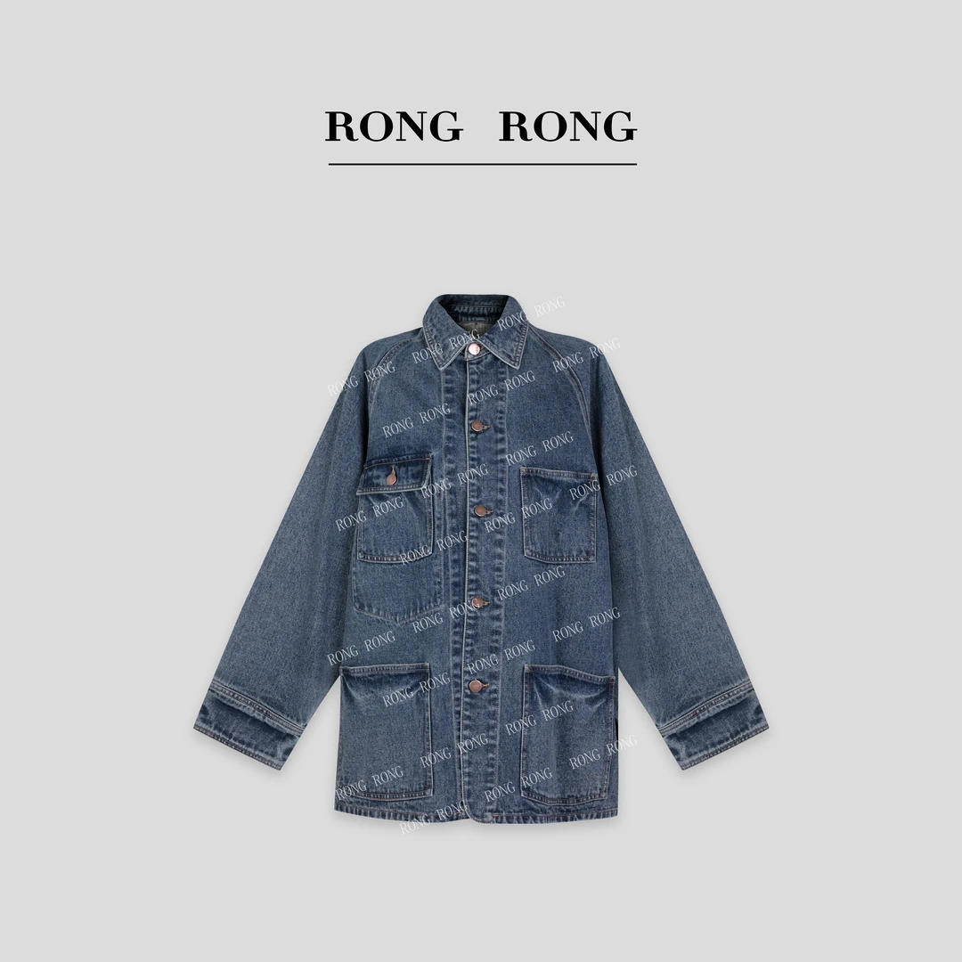 溶溶T【戛纳超模】RONGRONG 经典复古洗水极简风牛仔外套 ZFQ6W6070