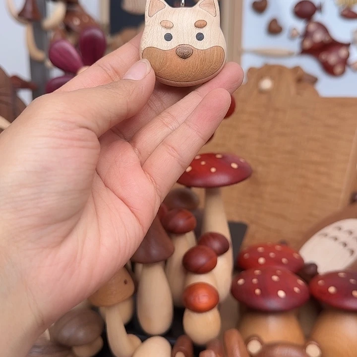 木钥匙扣挂件皮绳