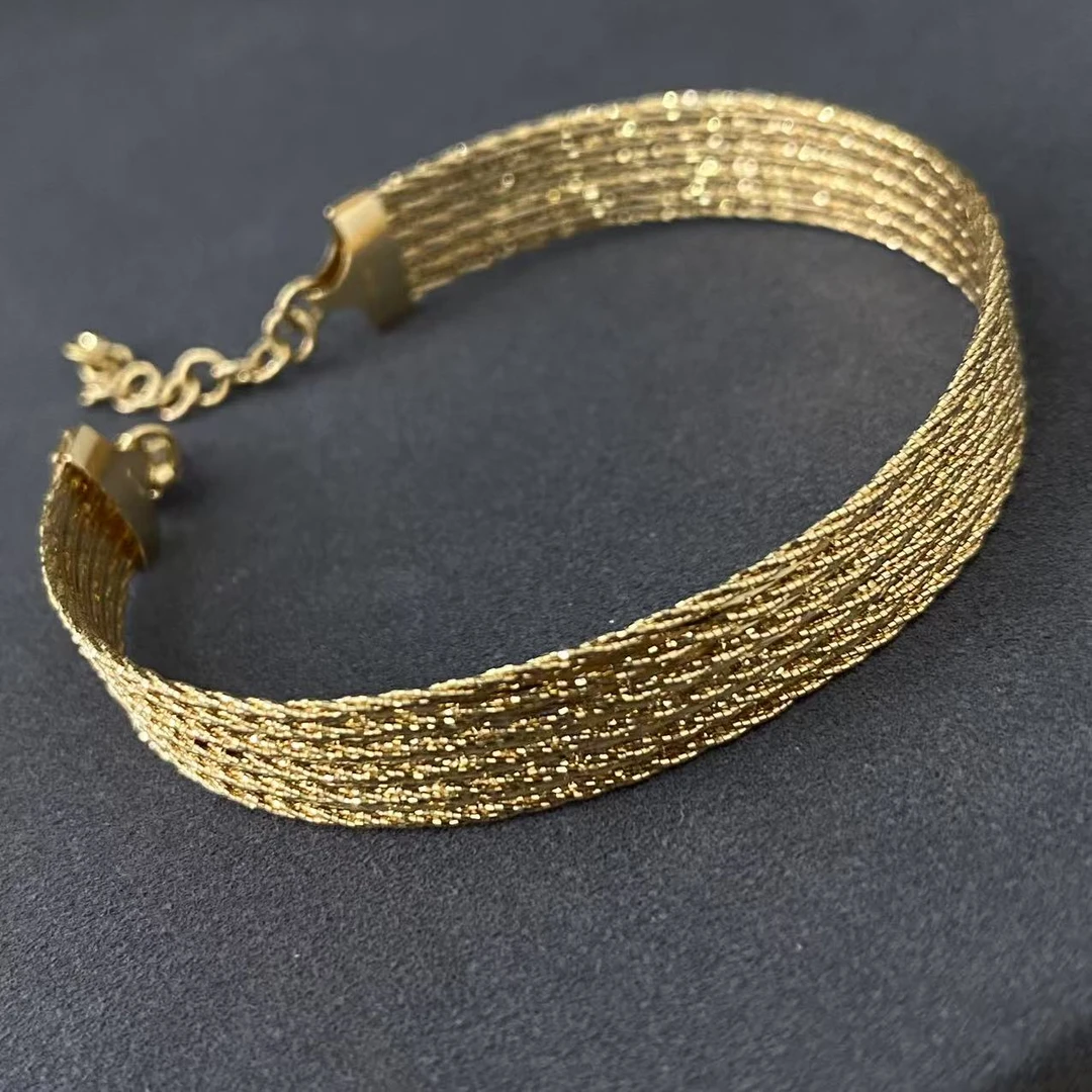 18k金多股编制手镯卡9.0mm