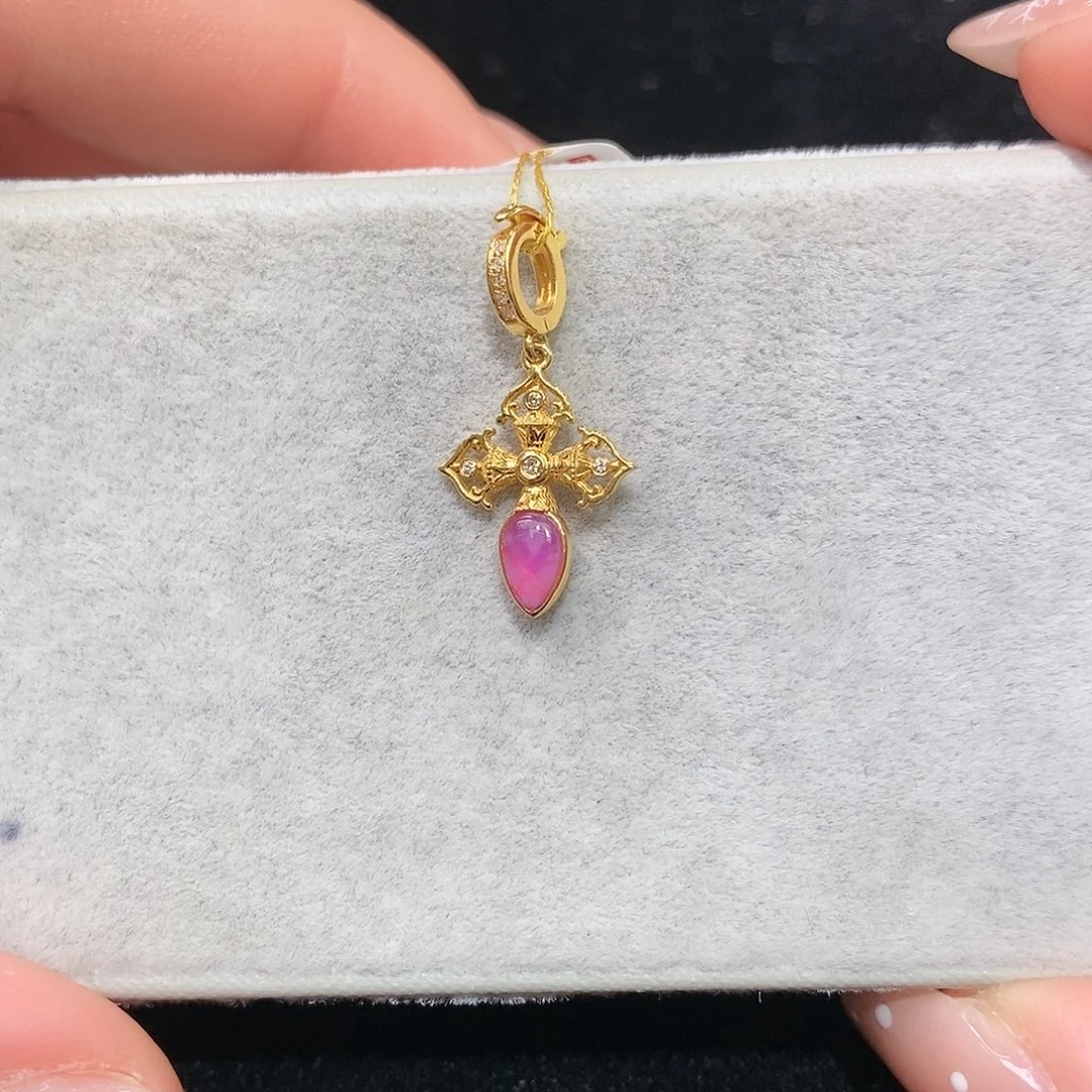 苏纪石（舒俱来）18K金镶嵌吊坠(不含链)