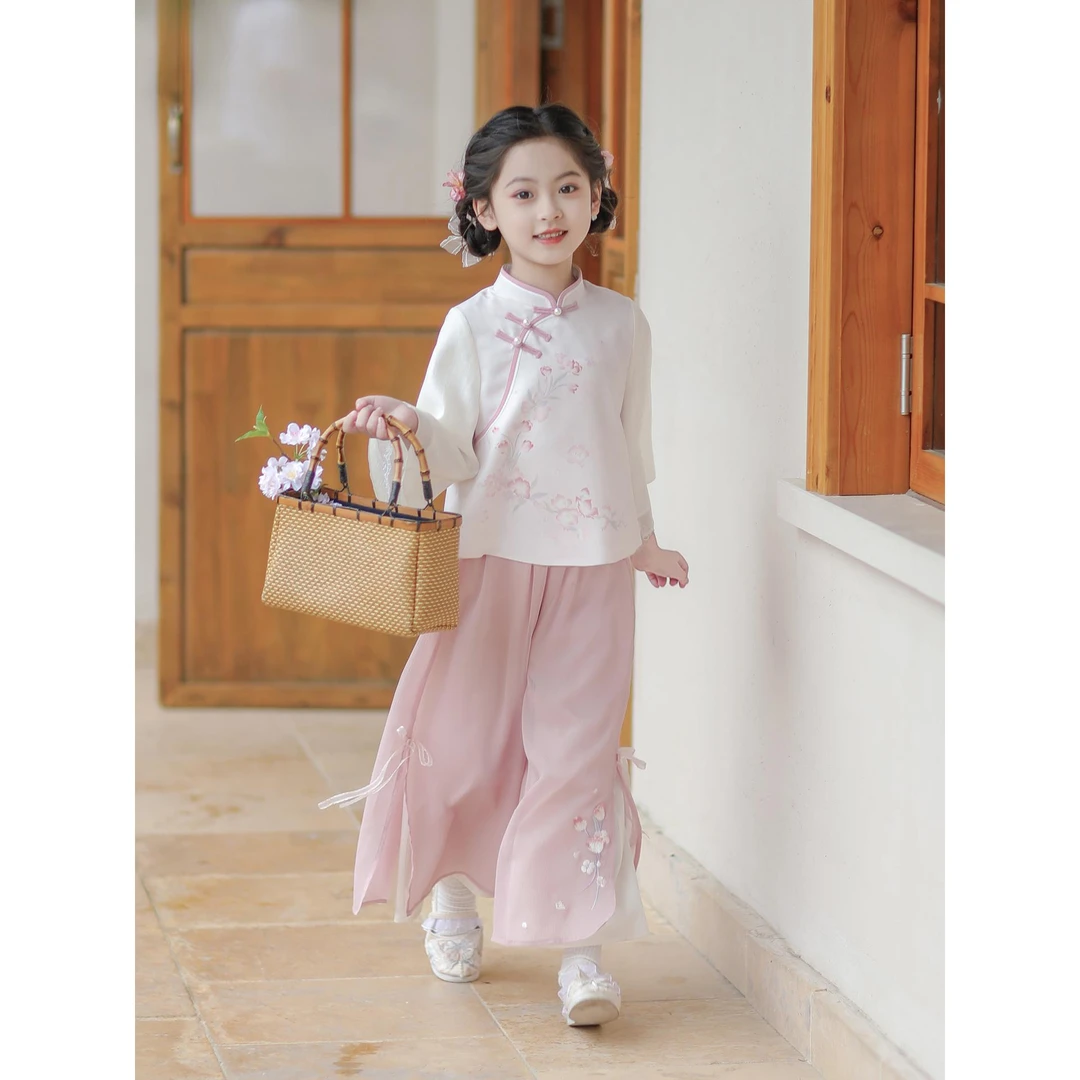 【129】汉服女童2025新款儿童国风幼儿园古风新中式童装中秋节套装