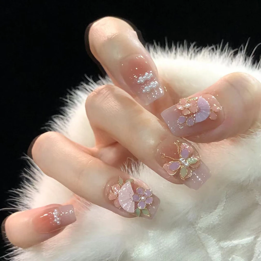 喵公子 【云樱绾棠】【非遗掐丝设计师款】纯手工穿戴甲可拆卸美甲