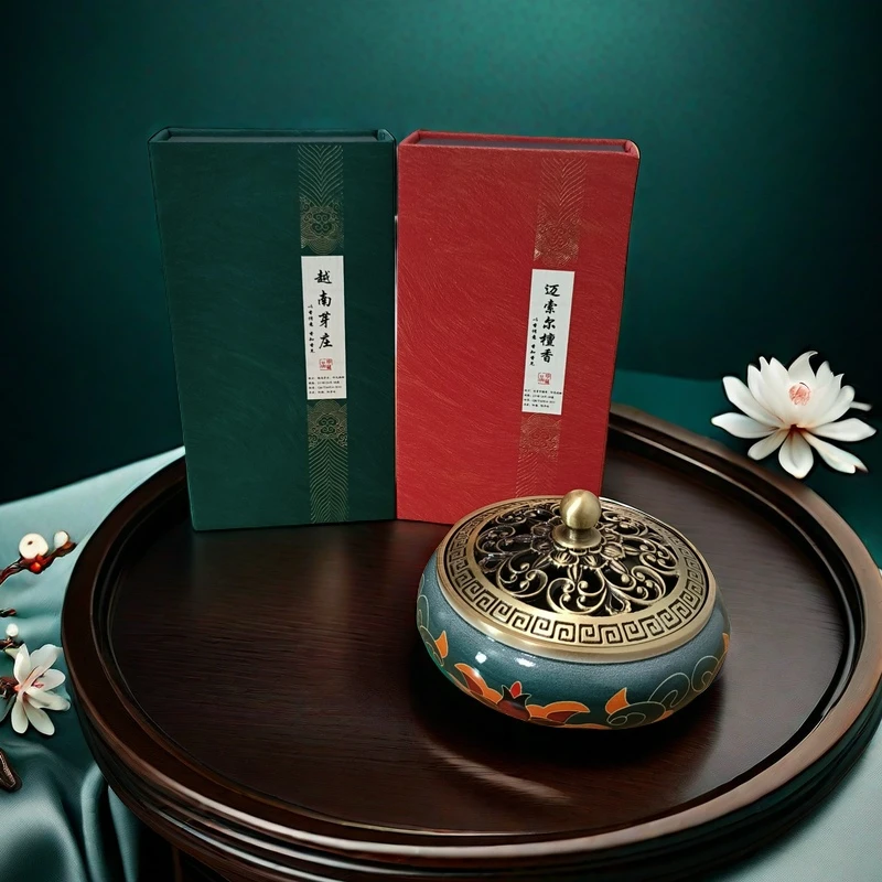 珍藏级单方香 劲家【沉香檀香+炉具组合】 单盒24盘/48圈 2小时盘香