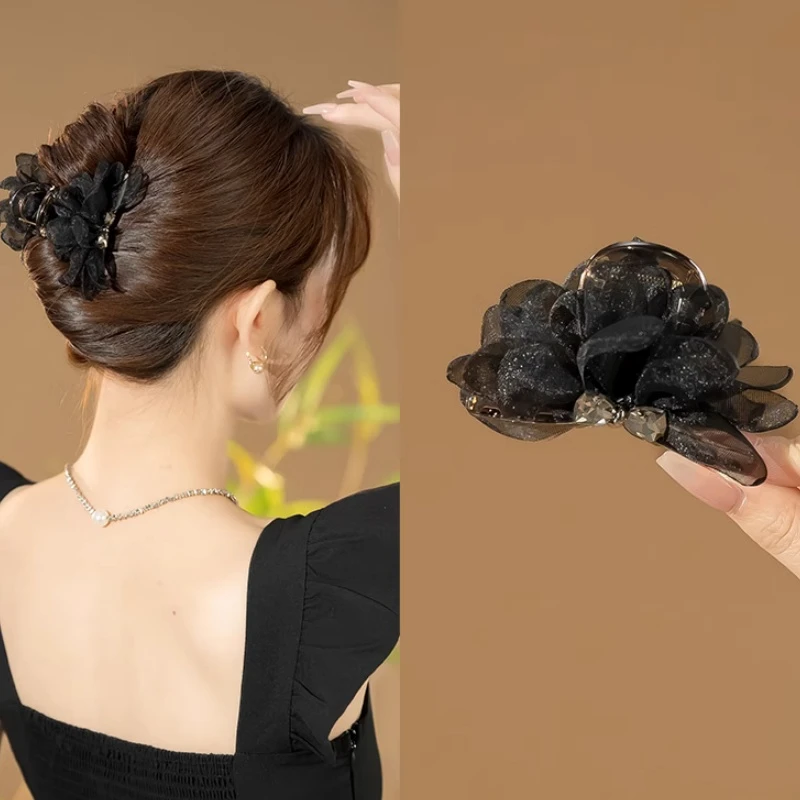 创意抓夹女高级感轻奢网纱蝴蝶结发夹发饰01
