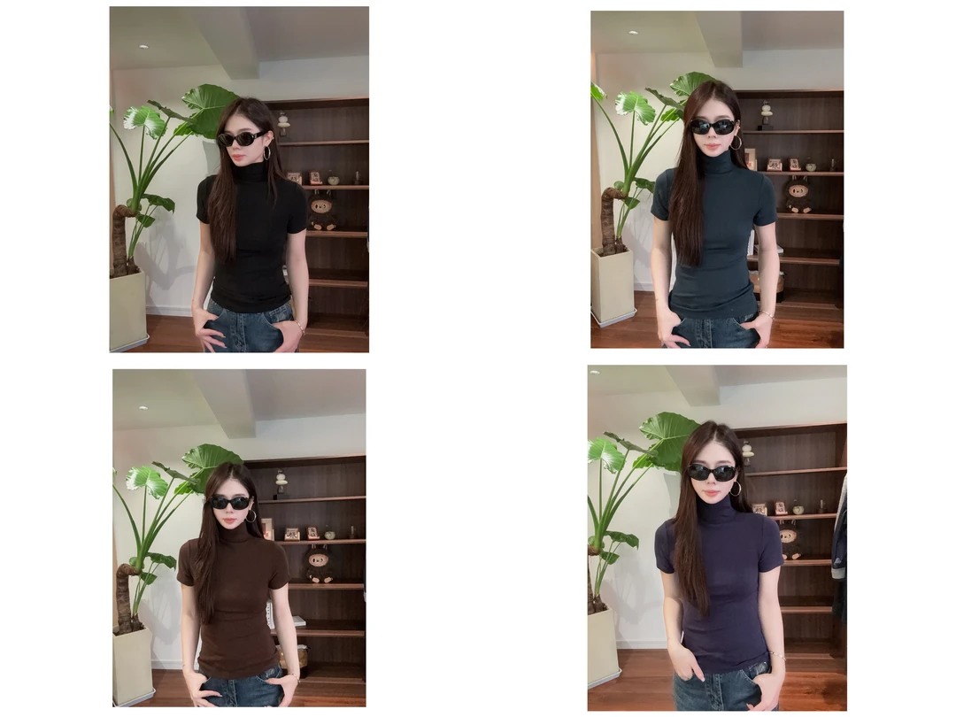 新款“百搭王”T恤883#P03051新款静奢老钱风百搭上衣