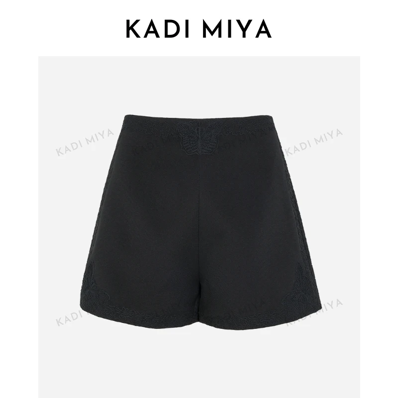 KADIMIYA立体裁剪高腰微阔腿A字短裤显瘦时尚百搭通勤气质款