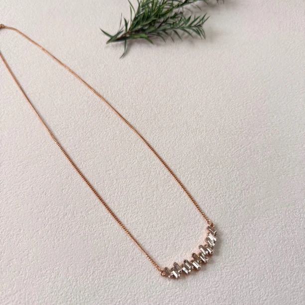 铜合金合成锆石项链 气质百搭项链bw1704链长50-59