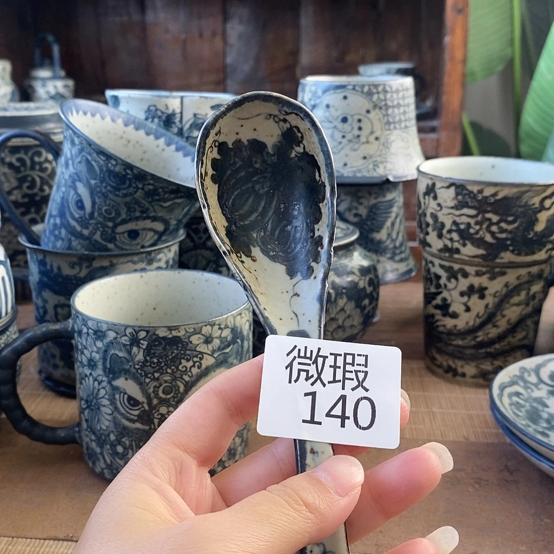 手工手绘青花高温陶瓷
