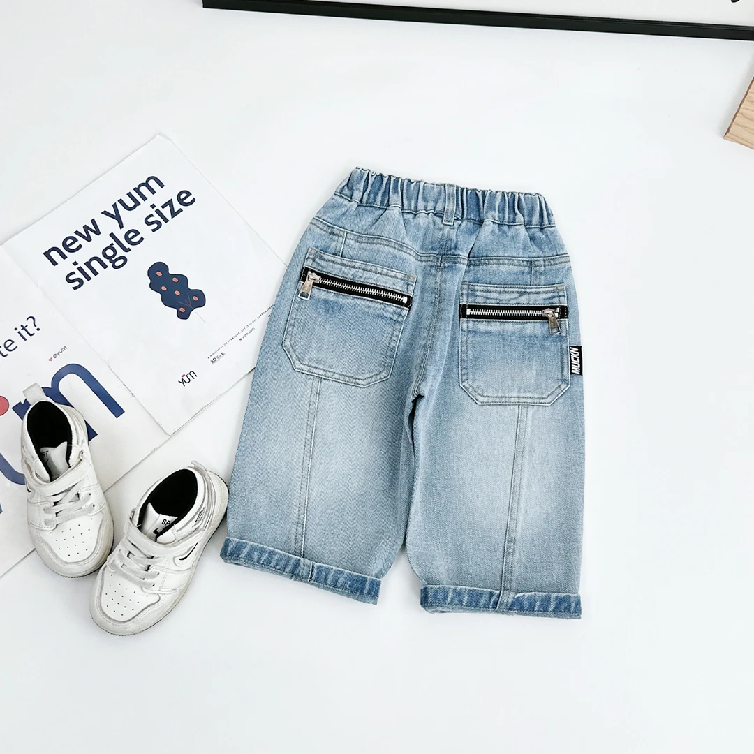 儿童七分裤子夏装薄款男童装牛仔宽松夏季 CXF3639 悠悠童话童装