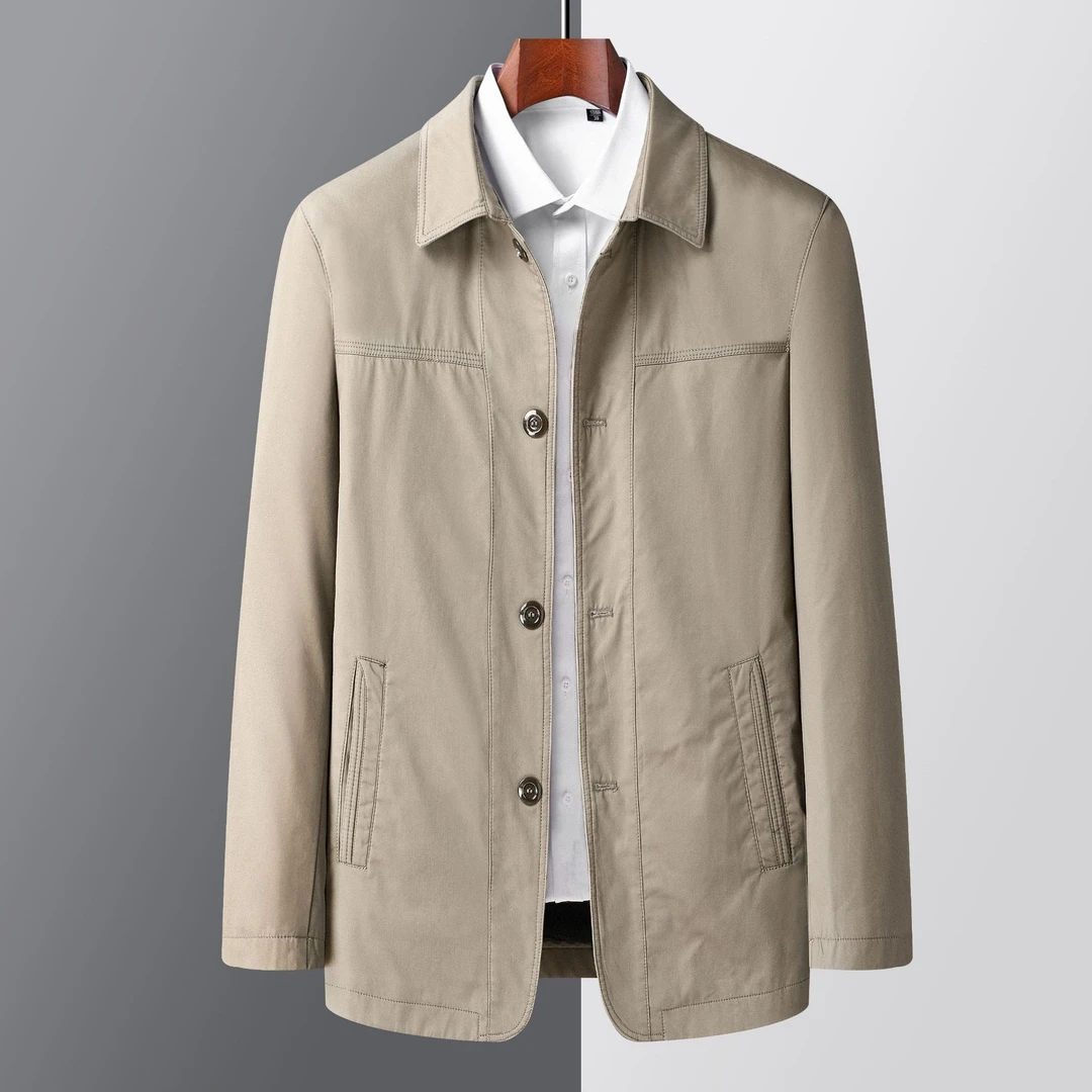 仓石一树薄款行政夹克男士2025春秋季新款爸爸装上衣轻奢痞帅男装