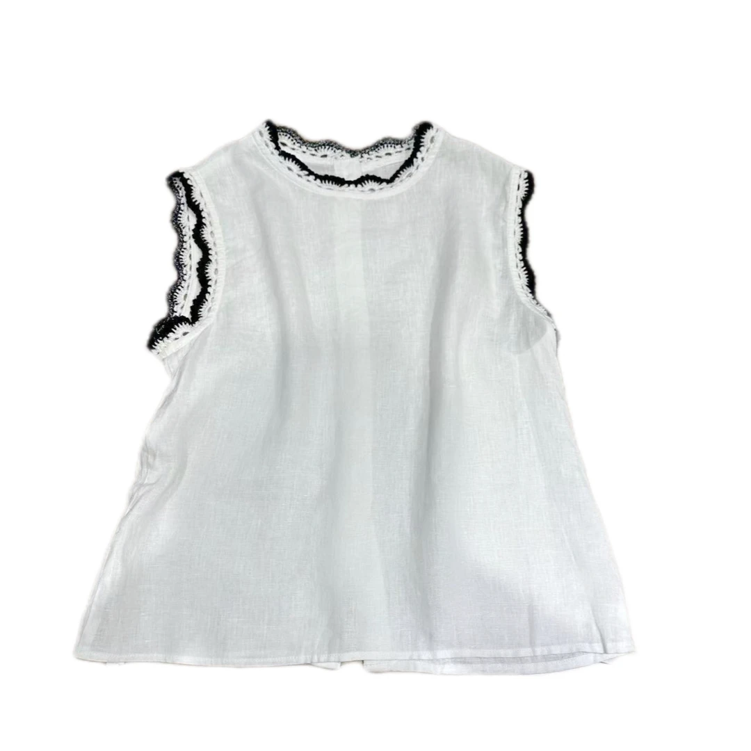 HZ-麻料撞色扣子背心