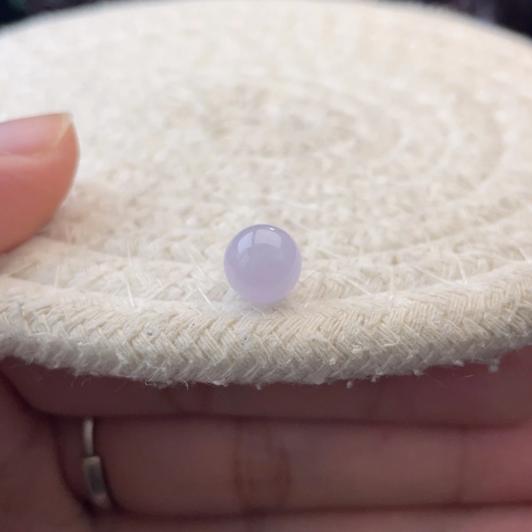 散珠翡翠特色粉紫圆珠卡8mm