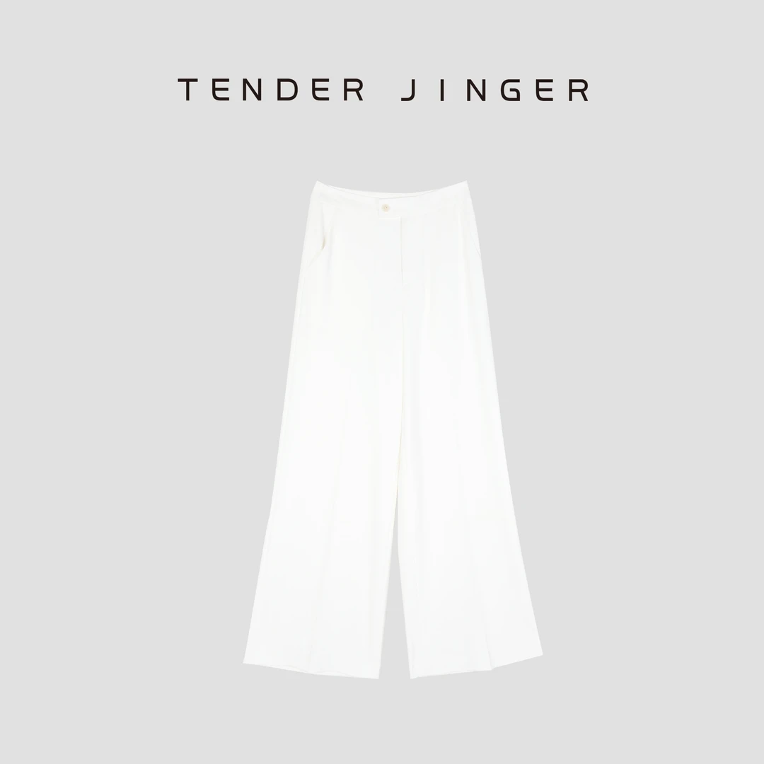 Tender Jinger【黑标】老钱风高腰垂感微喇显瘦休闲裤T52SAI30128