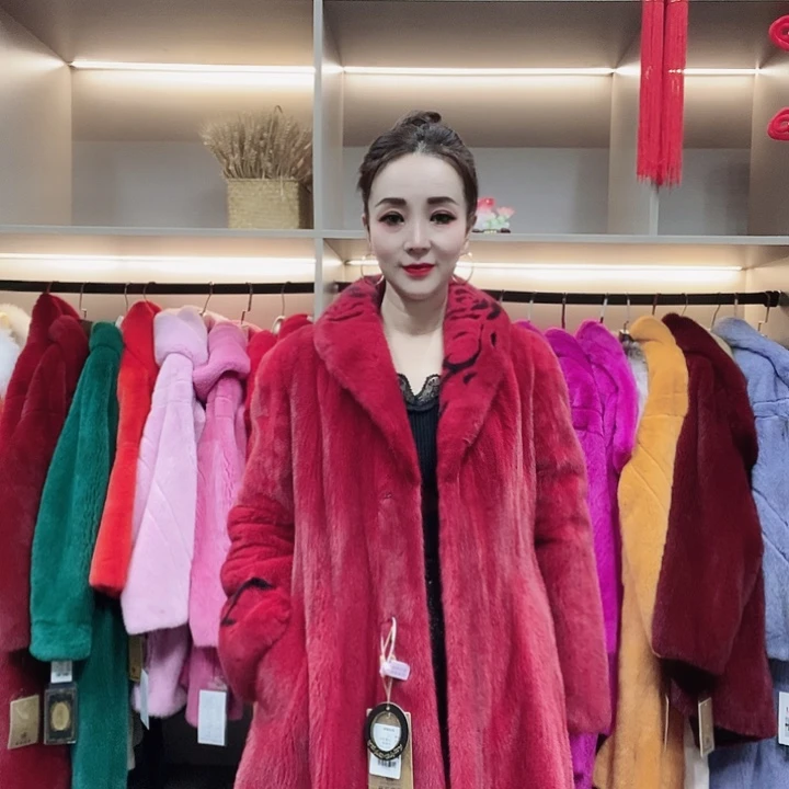 进口整版水貂皮大衣