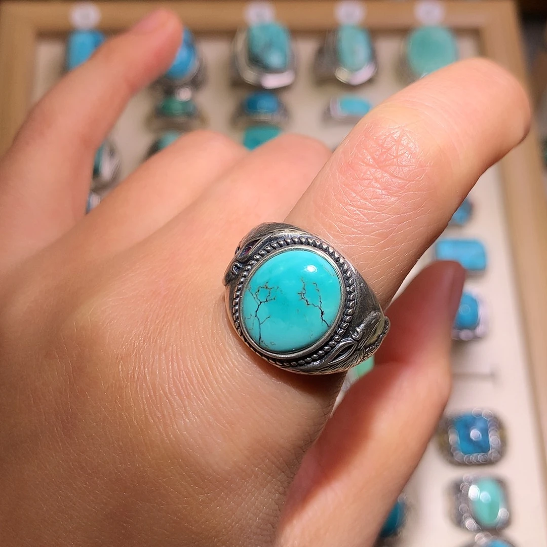 绿松石银S925镶嵌挂件