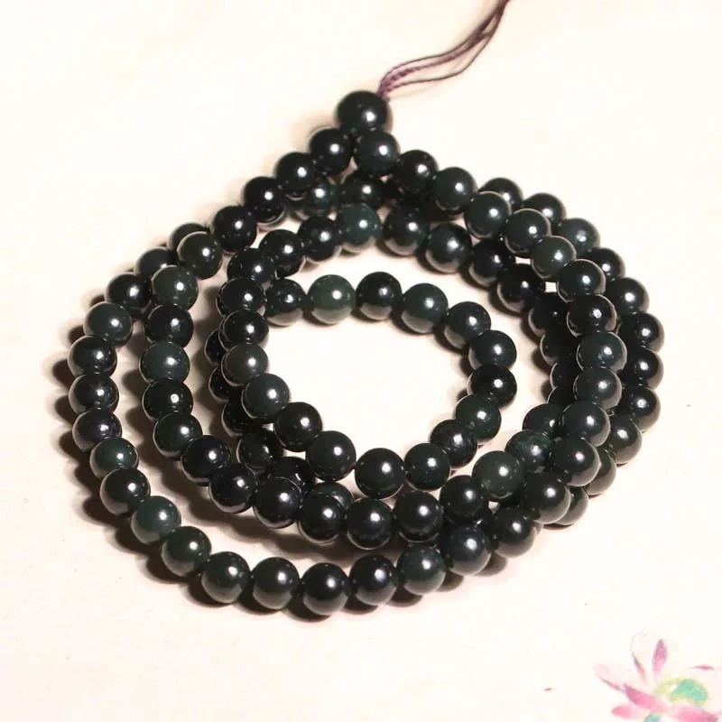 新疆和田玉墨玉108颗卡6