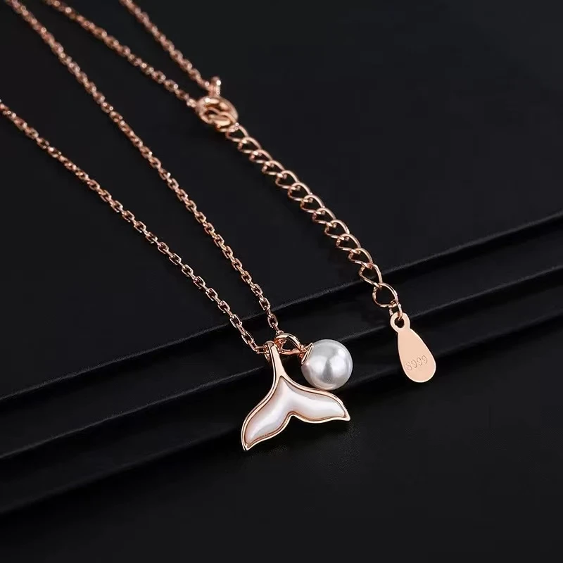 钛钢仿珍珠项链 钛钢仿珍珠项链 X024金色时尚百搭小众潮流中性