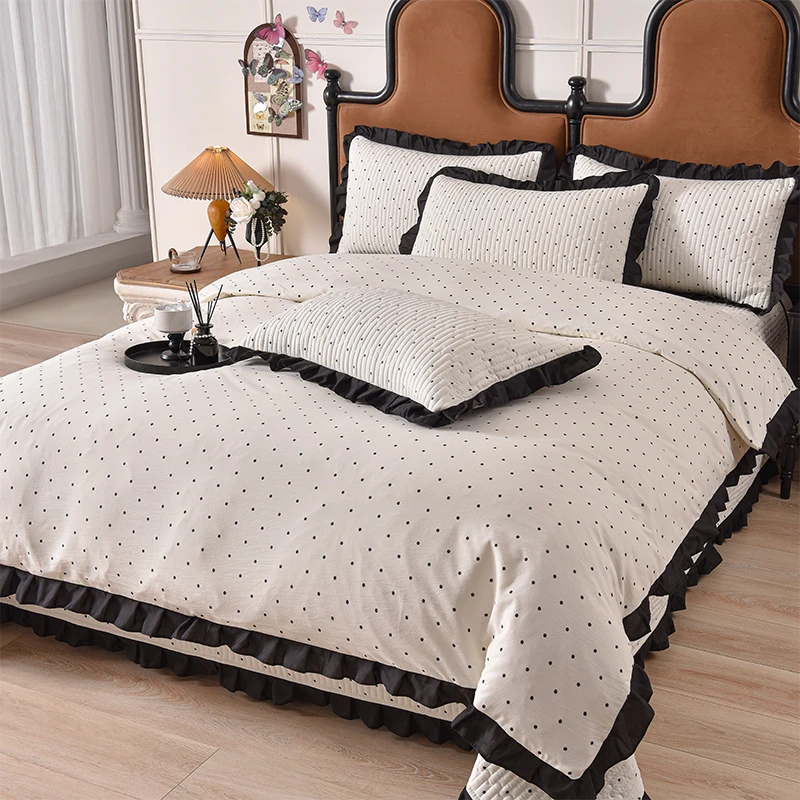 四季通用A类被罩水洗棉夹棉床盖被套机洗全棉四季通用床盖四件套
