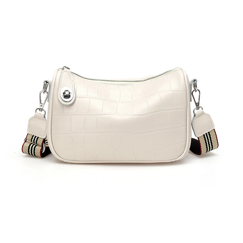 【头层牛皮】真皮女包单肩斜挎包鳄鱼纹20149