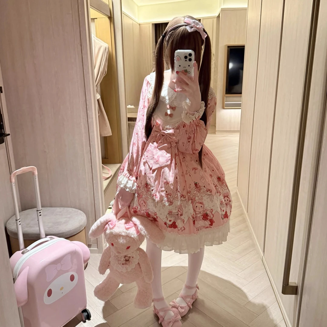 实体店 一团现货 果子熊幸运星原创可爱柄图裙Lolita正品