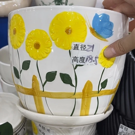 多肉绿植陶瓷花盆9.9包邮，有孔