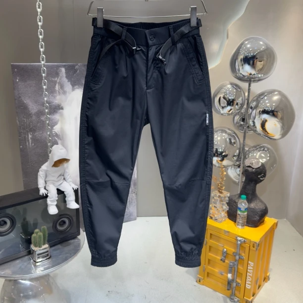 水洗修身夏季小脚男裤纯色简约棉质舒适九分裤经典流行男装休闲裤