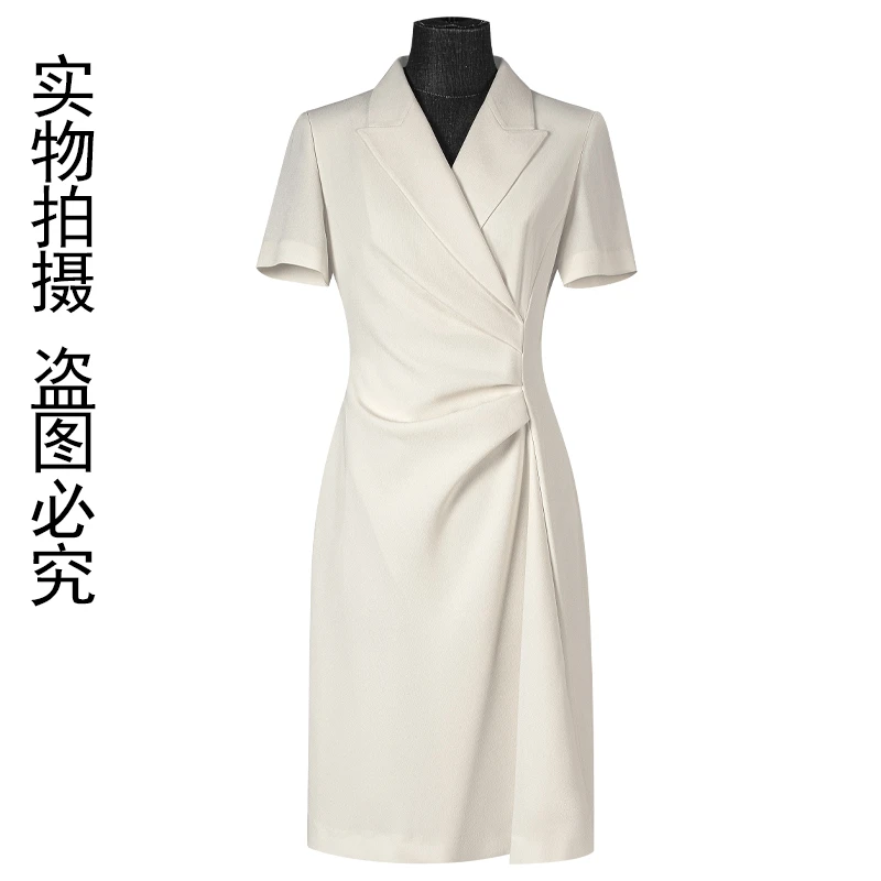 白色西装连衣裙女夏高级感正式场合职场面试通勤职业正装