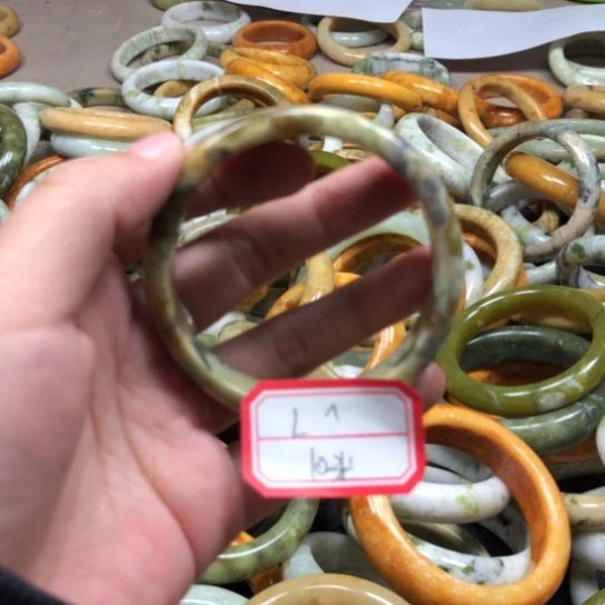 未镶嵌蛇纹石玉手镯L*^