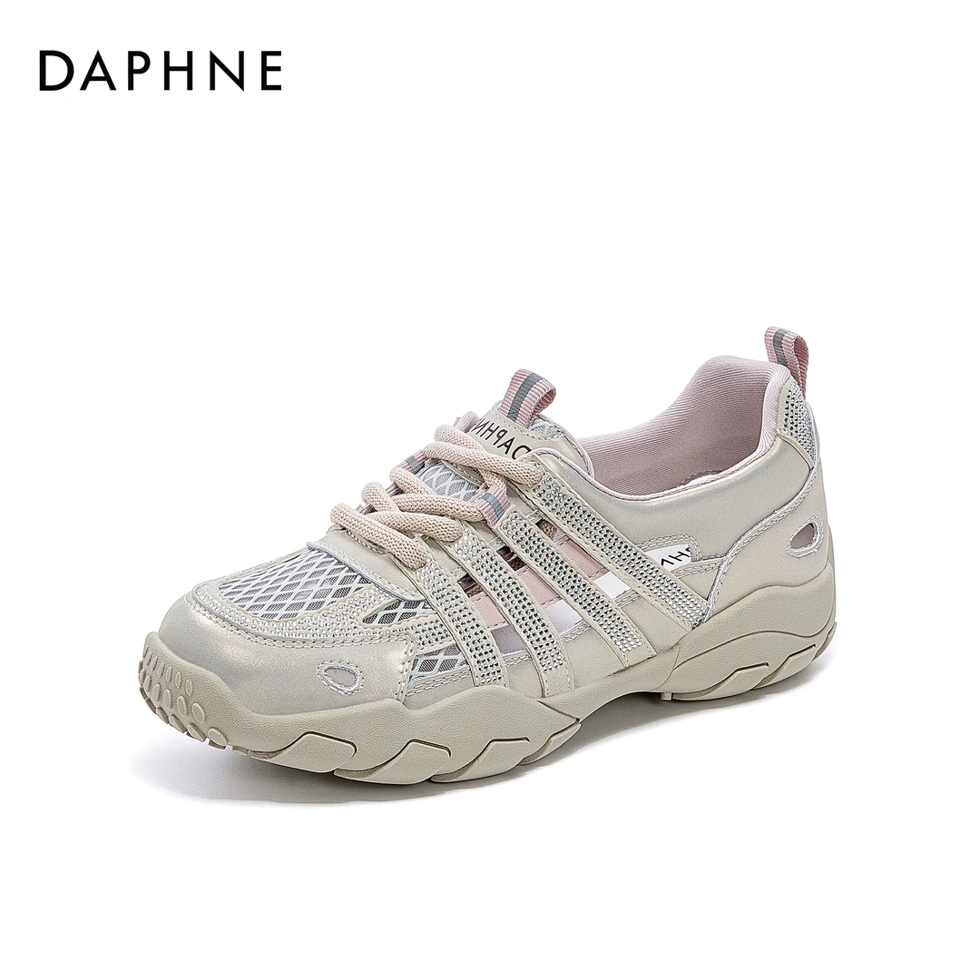 达芙妮2025夏季新款时尚休闲鞋女网面透气阿甘鞋潮流舒适百搭女鞋