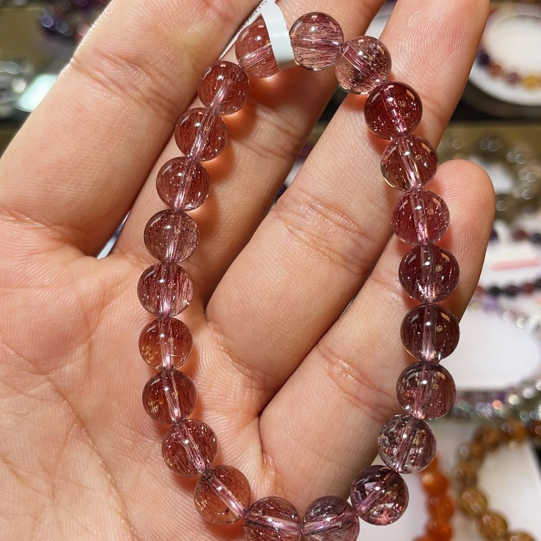 水晶手链未镶嵌粉超七 8m