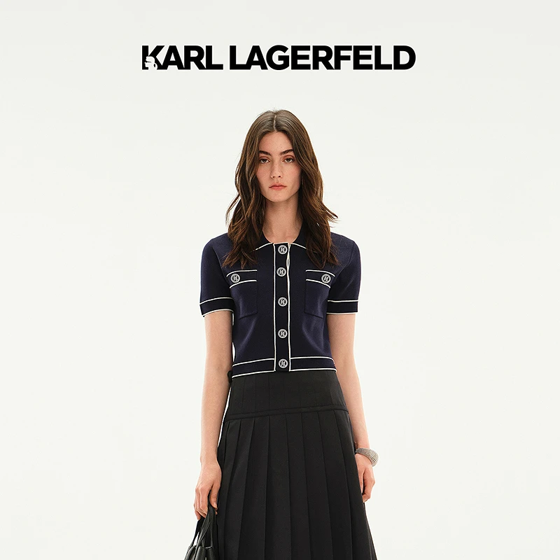 KARL LAGERFELD卡尔拉格斐2025夏季新款短袖套头衫老佛爷M22E2246