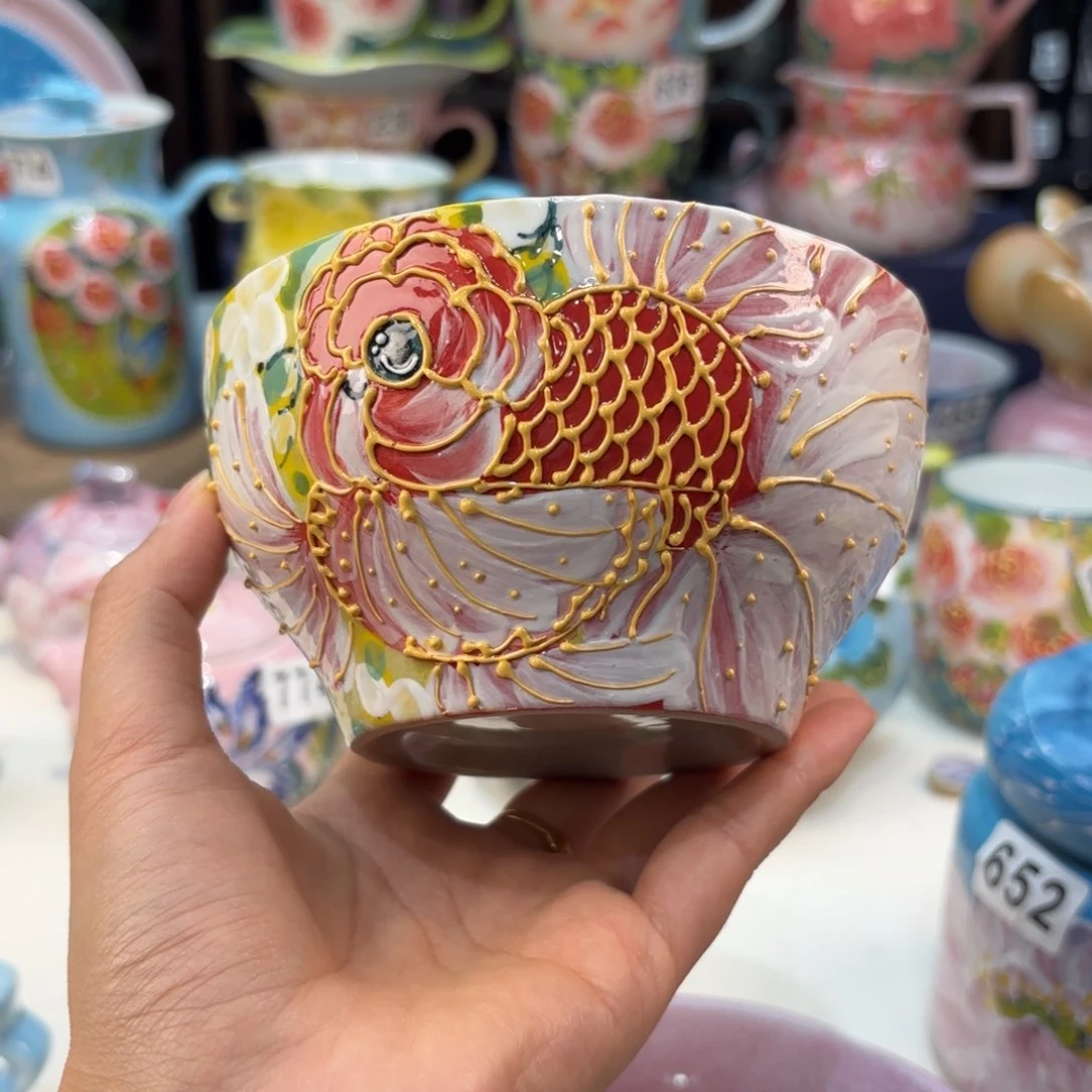 瓷片景德镇手绘高温釉下彩陶瓷茶具