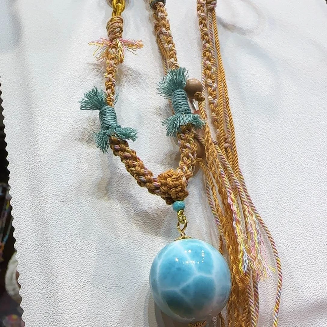 针钠钙石（海纹石）未镶嵌项链25mm