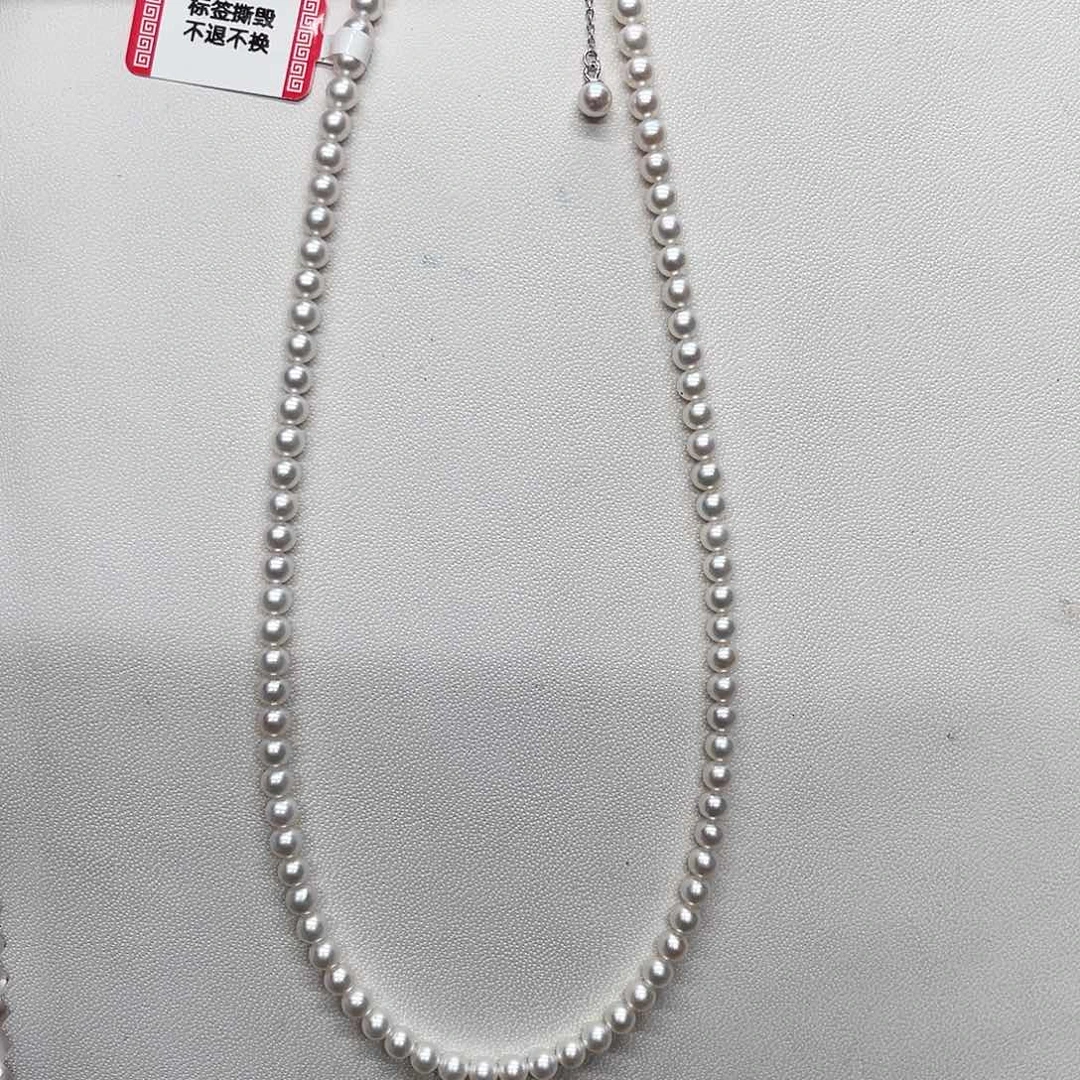 淡水珍珠项链银S925镶嵌4-5正圆款