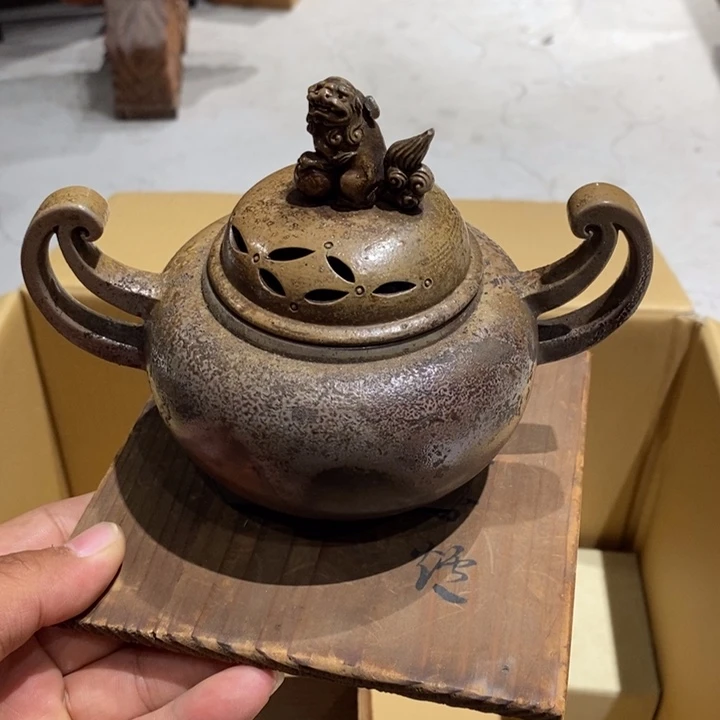 日本备前烧香炉大漏