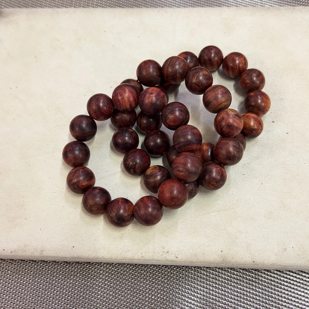 黄花梨/降香黄檀手串/手链18mm圆珠初抛无胶无腊