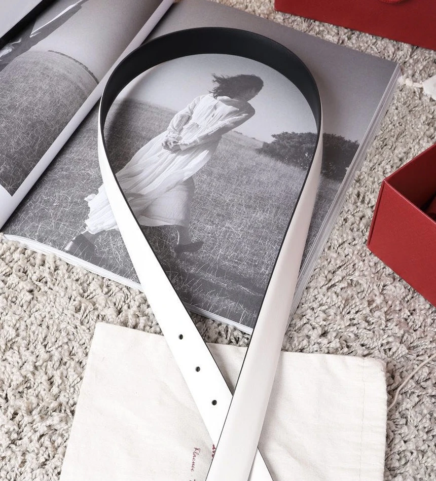 F家女士八字扣高质量女士男士牛皮腰带+316精品钢扣