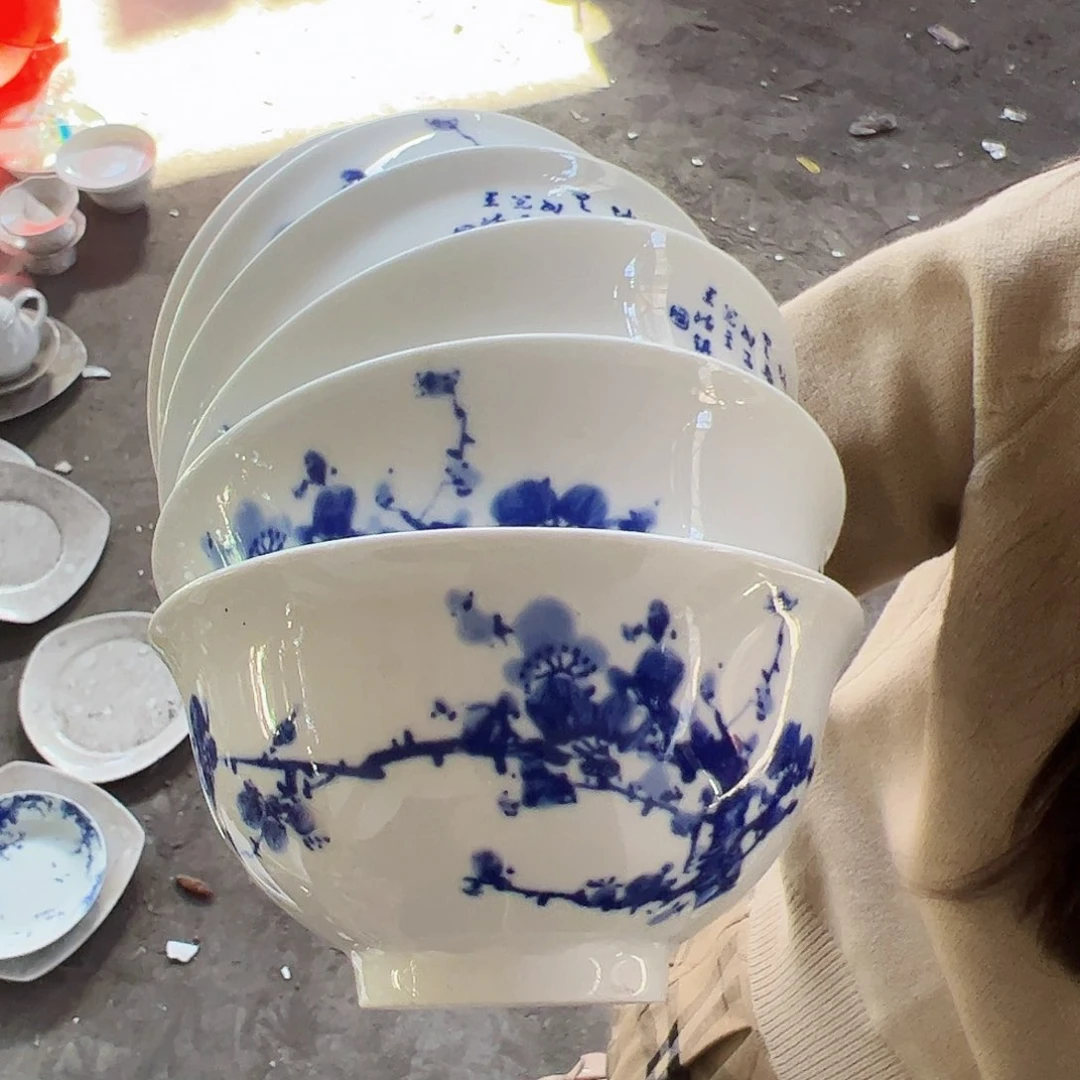 摆件瓷景德镇陶瓷4.75寸寒香碗6个