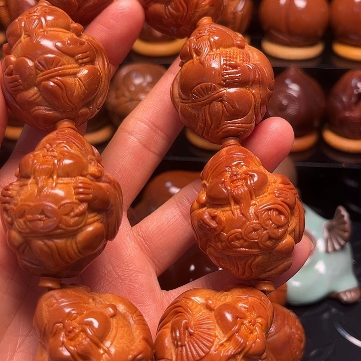 橄榄核手串/手链上**水财神一条3.5