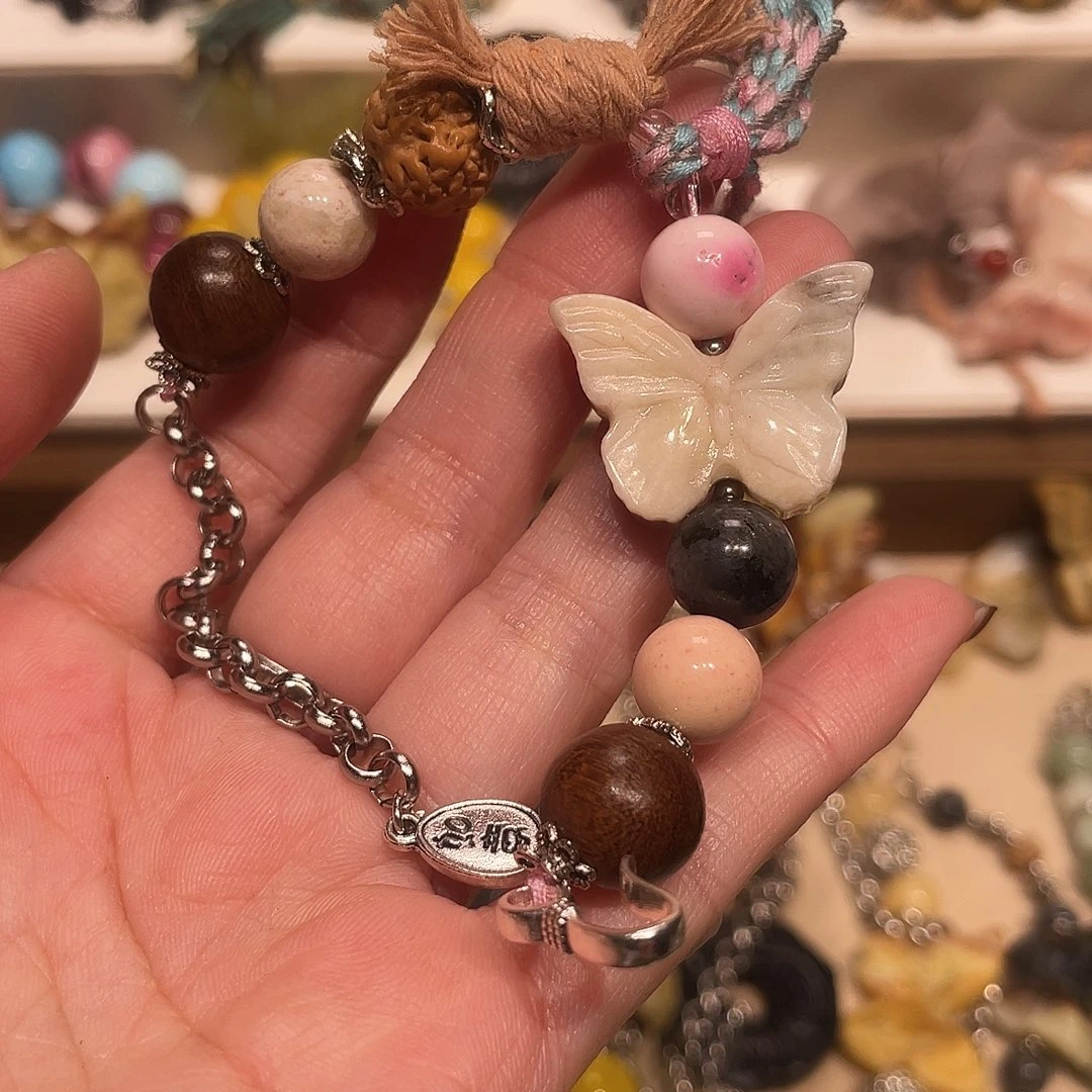 蛇纹石玉合金颈饰