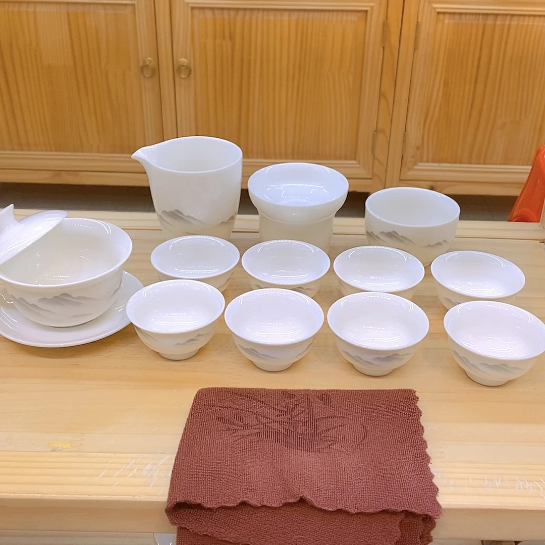 羊脂玉瓷茶具套装