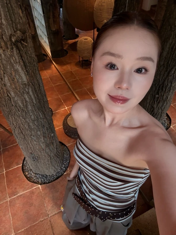 馒头（1mtt351#）主播云南款、多层堆叠感 条纹抹胸背心 7-9