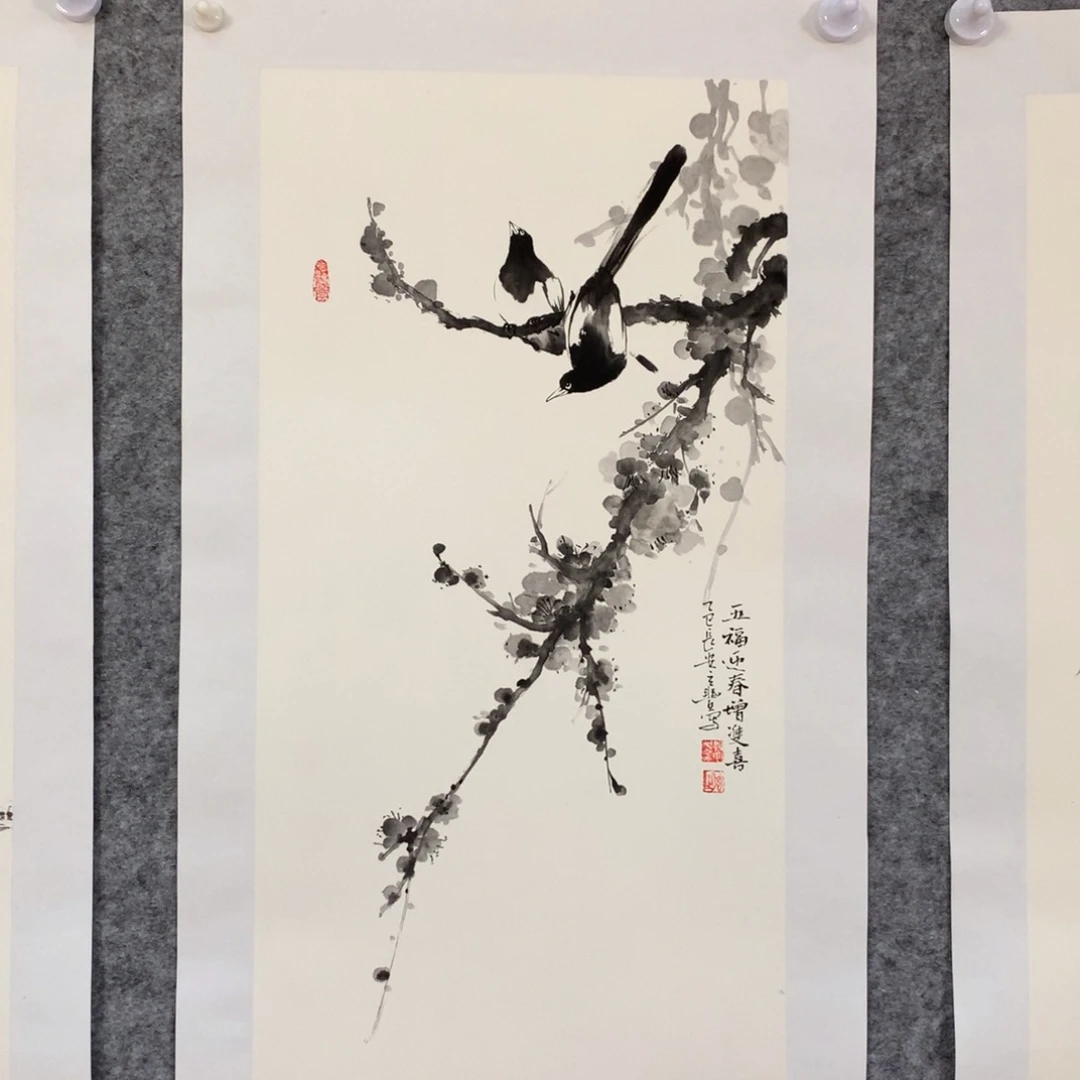 国画花鸟作品写意