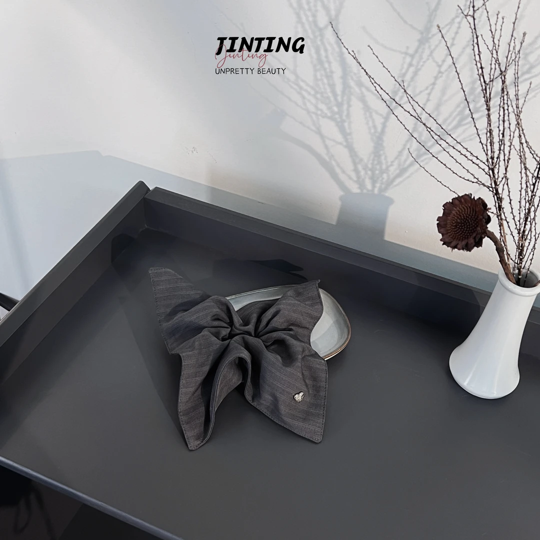 简约法式头绳气质时尚百搭纯色发饰复古发圈头饰  -HT255B01