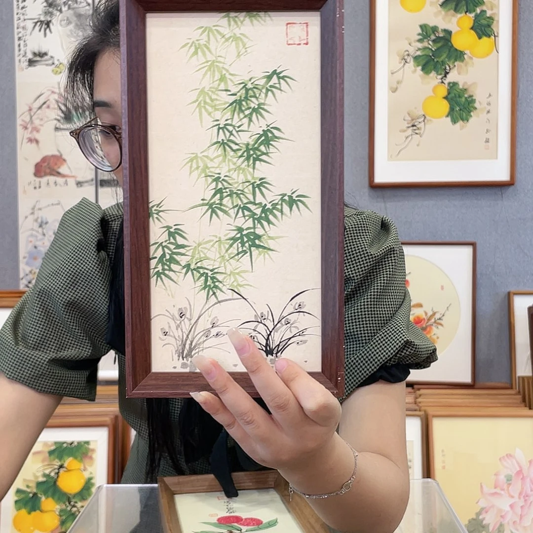 书法手绘带框尺寸：16*29
