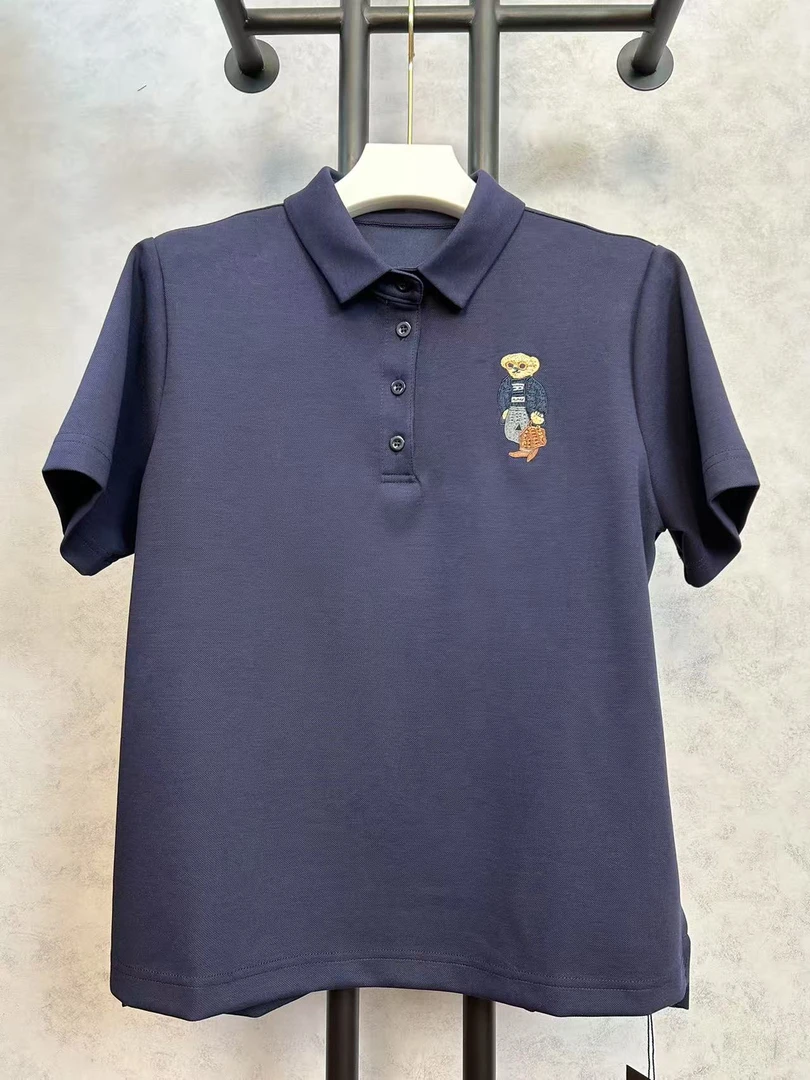 新款刺绣小熊标气质polo上衣