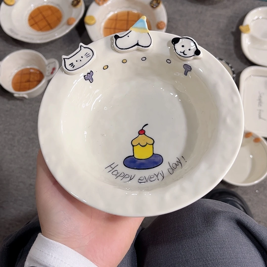 正品纽扣小狗6.5寸陶瓷